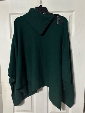 Chicos Women's Zip-Shoulder Knit Poncho Sweater